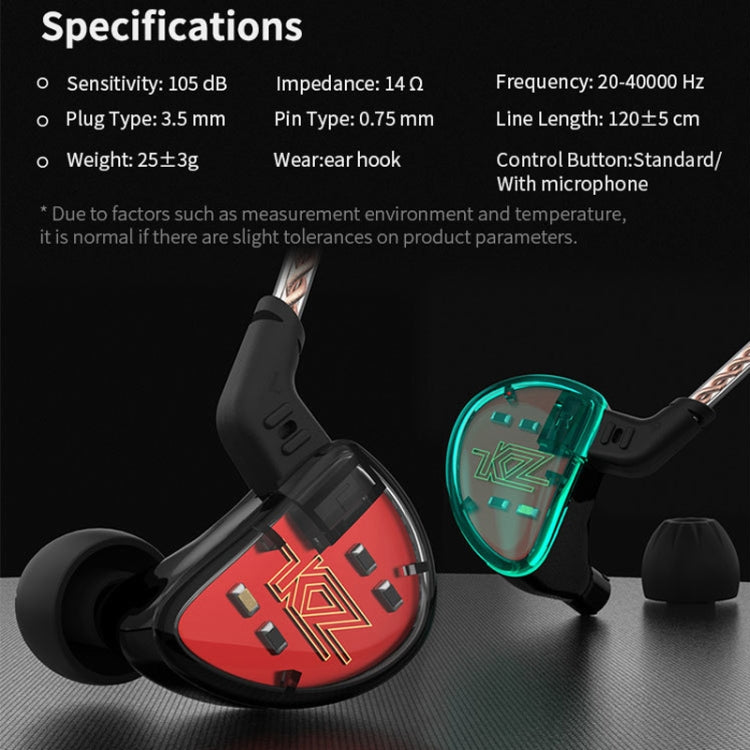 Écouteurs intra-auriculaires HiFi KZ AS10 à dix unités, sans microphone